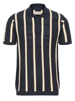 BLEND Herren Poloshirt - BHDarin Striped in blau