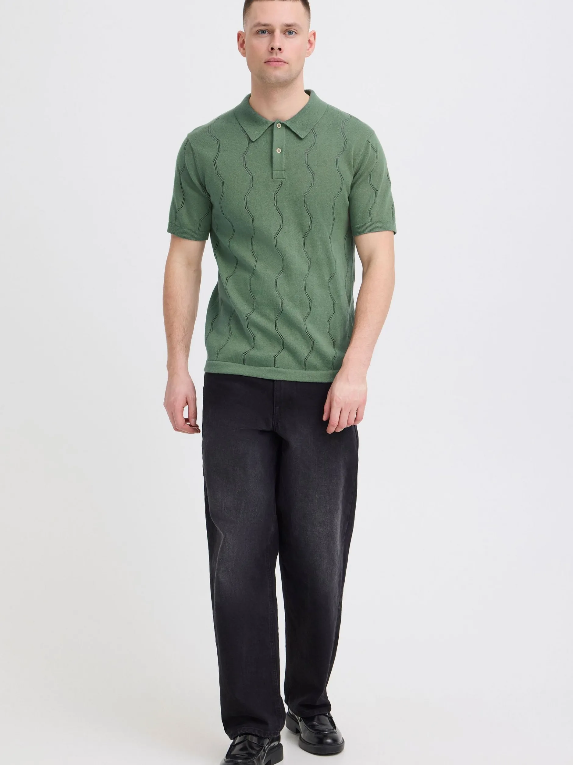 BLEND Herren Poloshirt - BHDuran Knit in grün