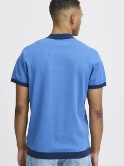 BLEND Herren Poloshirt in blau - Ausschnitt: Polokragen