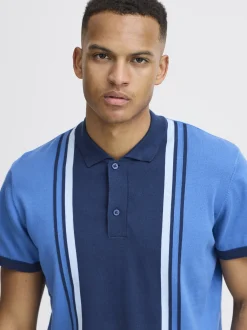 BLEND Herren Poloshirt in blau - Ausschnitt: Polokragen