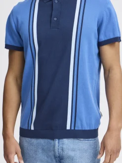 BLEND Herren Poloshirt in blau - Ausschnitt: Polokragen