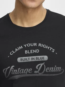 BLEND Herren Print-Shirt - BHPillo in schwarz