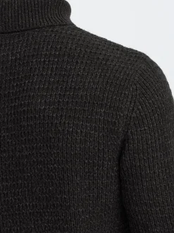 BLEND Herren Rollkragenpullover - BHPatta in anthrazit