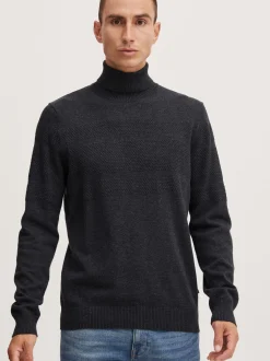 BLEND Herren Rollkragenpullover - BHPullover in anthrazit