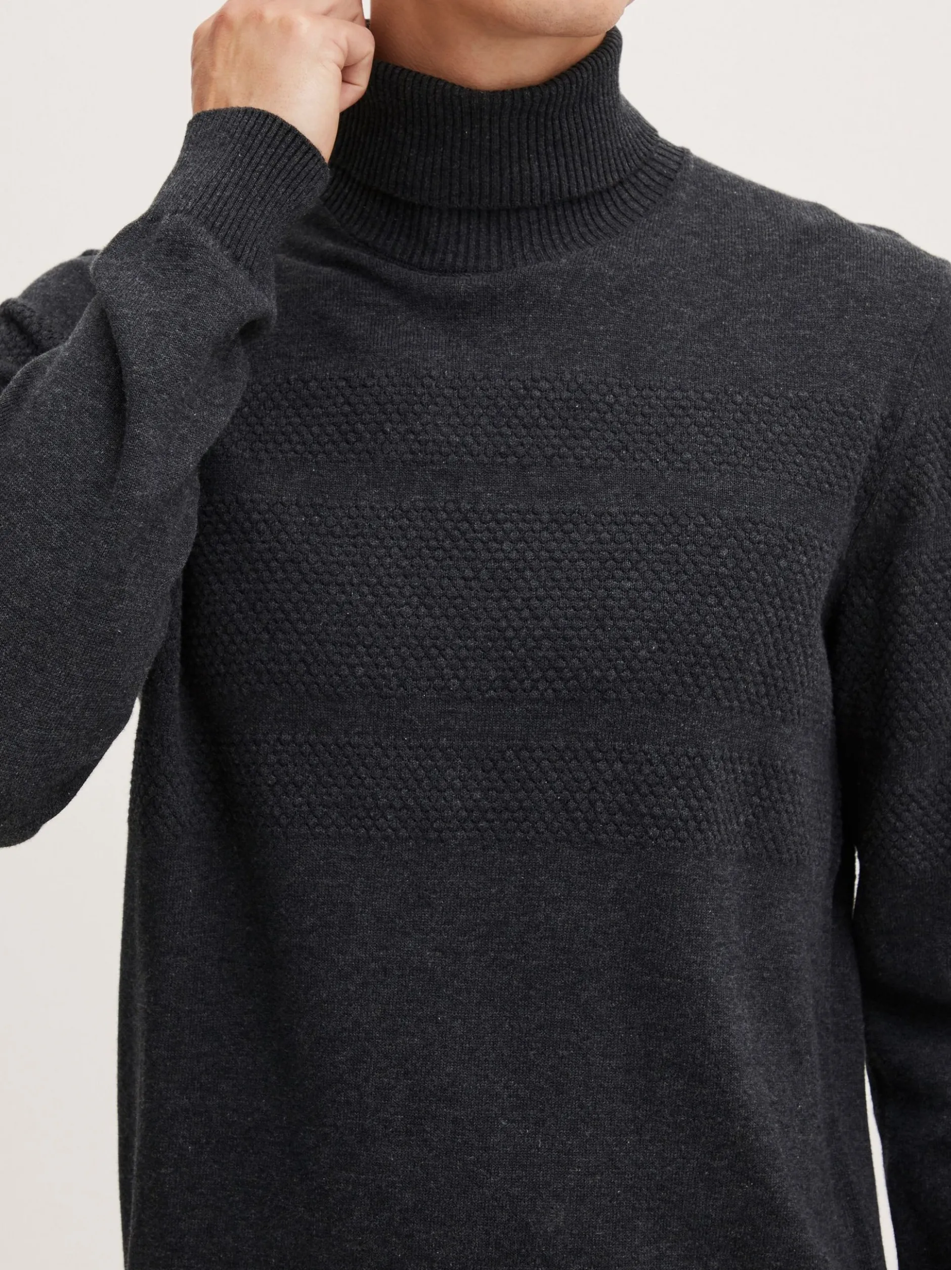 BLEND Herren Rollkragenpullover - BHPullover in anthrazit