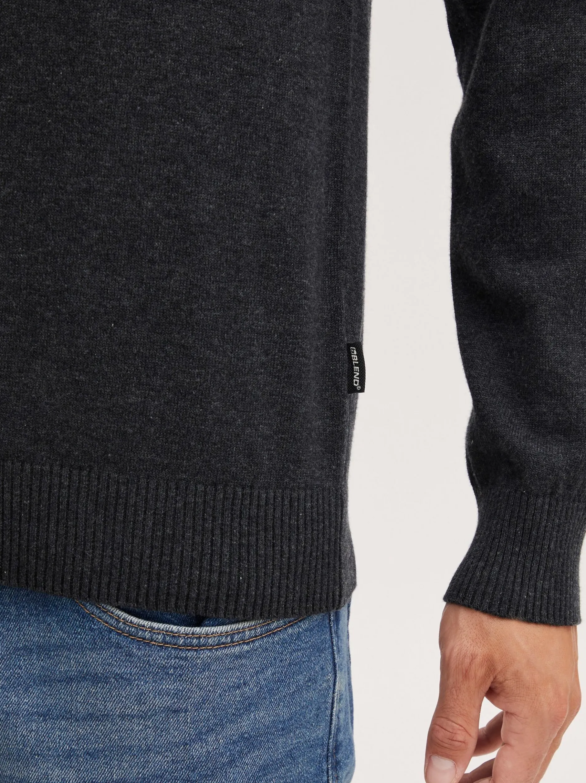 BLEND Herren Rollkragenpullover - BHPullover in anthrazit