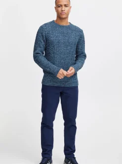 BLEND Herren Rundhalspullover - BHPullover in blau