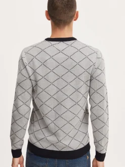 BLEND Herren Rundhalspullover - BHNison in grau