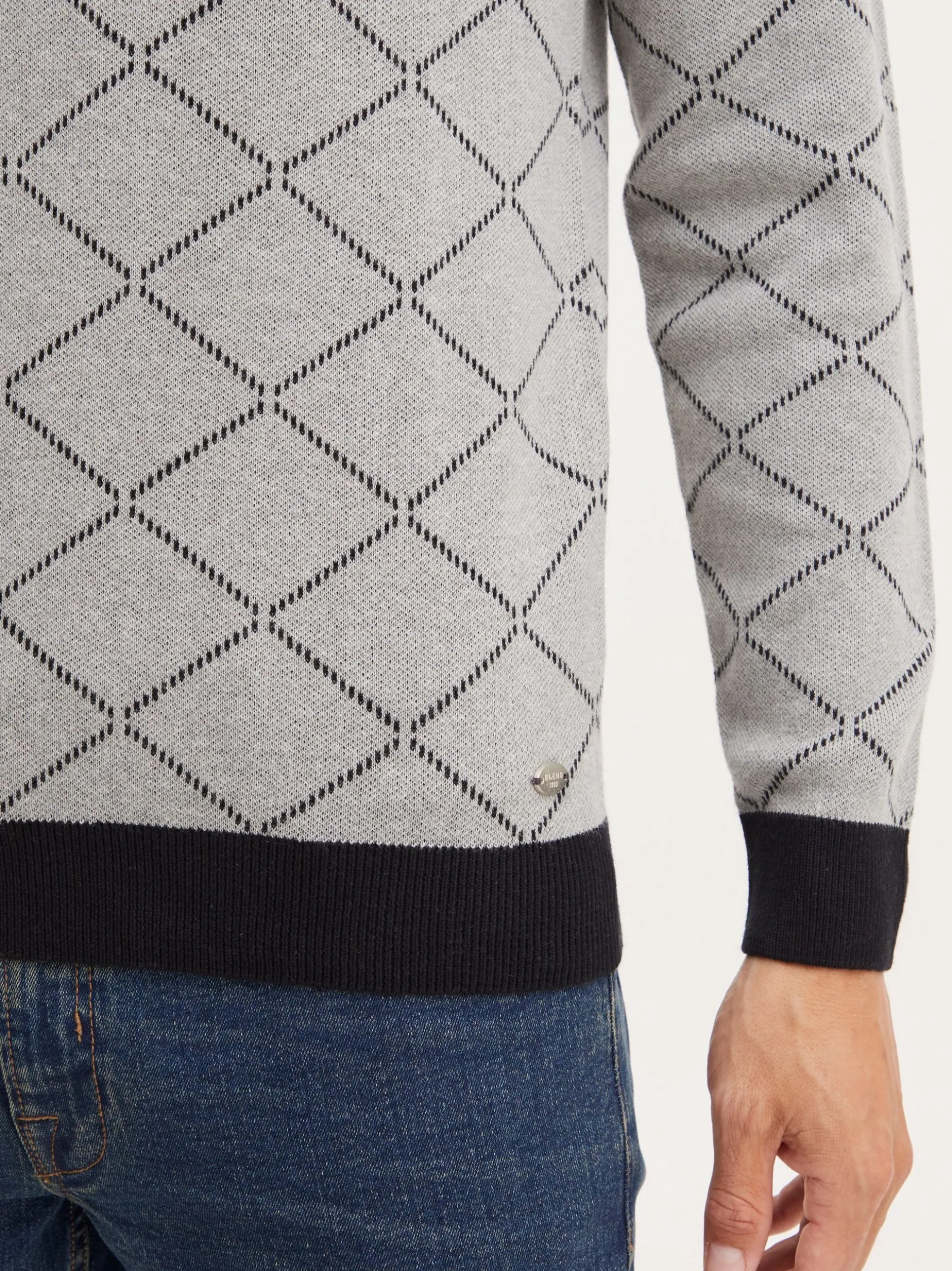BLEND Herren Rundhalspullover - BHNison in grau
