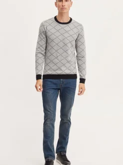 BLEND Herren Rundhalspullover - BHNison in grau