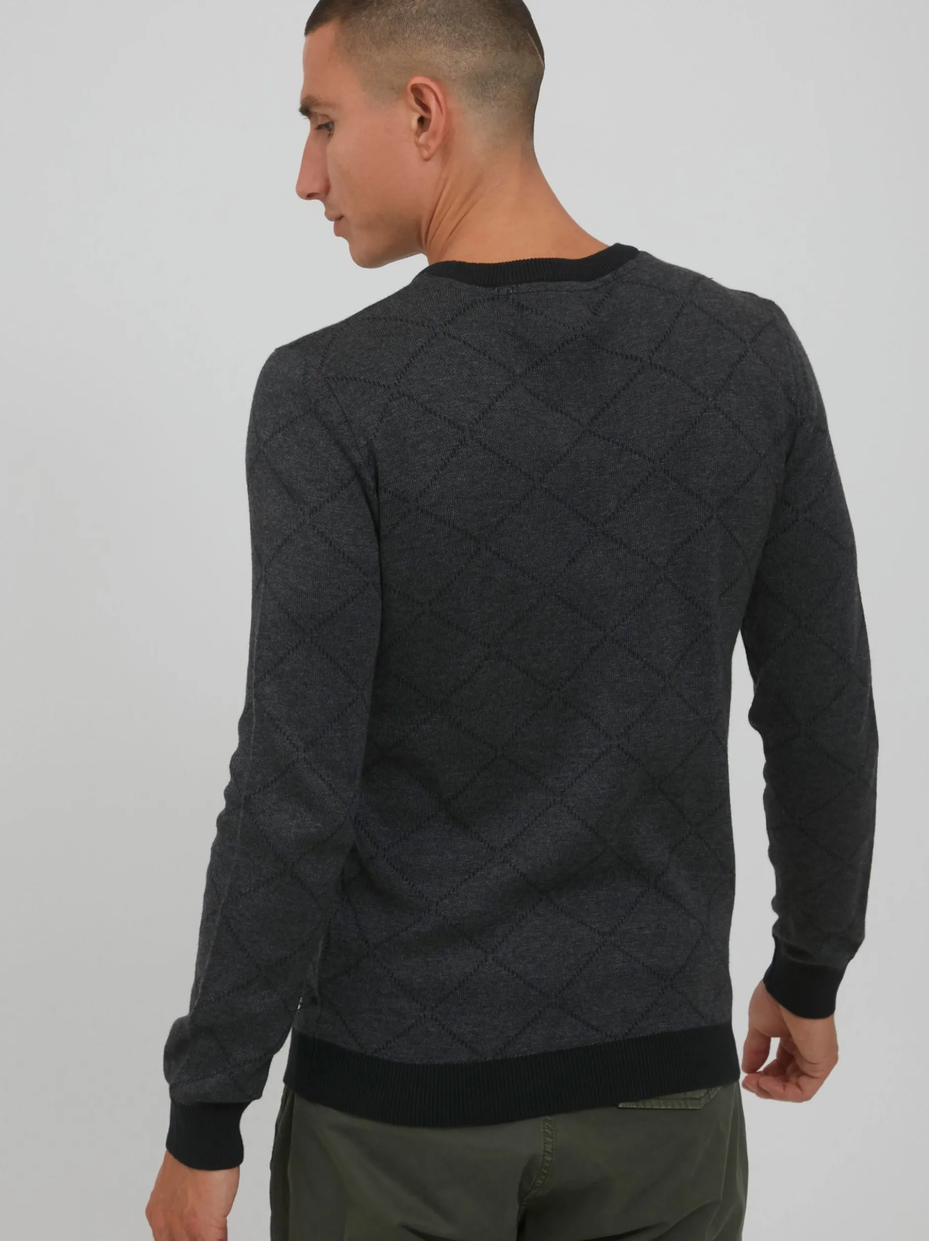 BLEND Herren Rundhalspullover - BHNison in anthrazit