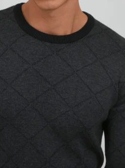 BLEND Herren Rundhalspullover - BHNison in anthrazit