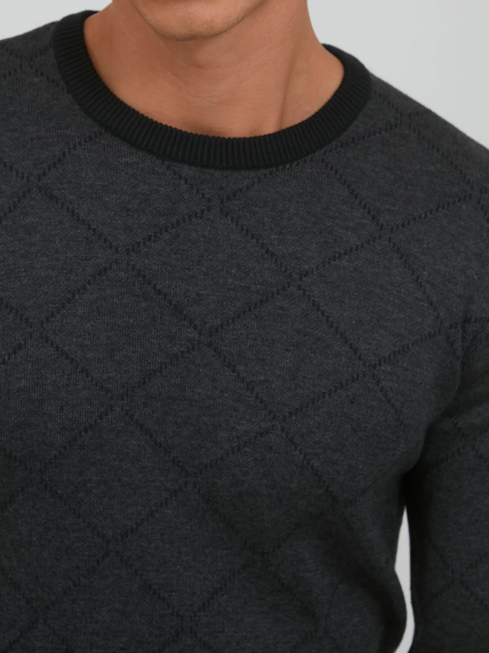 BLEND Herren Rundhalspullover - BHNison in anthrazit