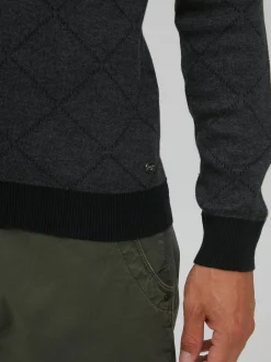 BLEND Herren Rundhalspullover - BHNison in anthrazit