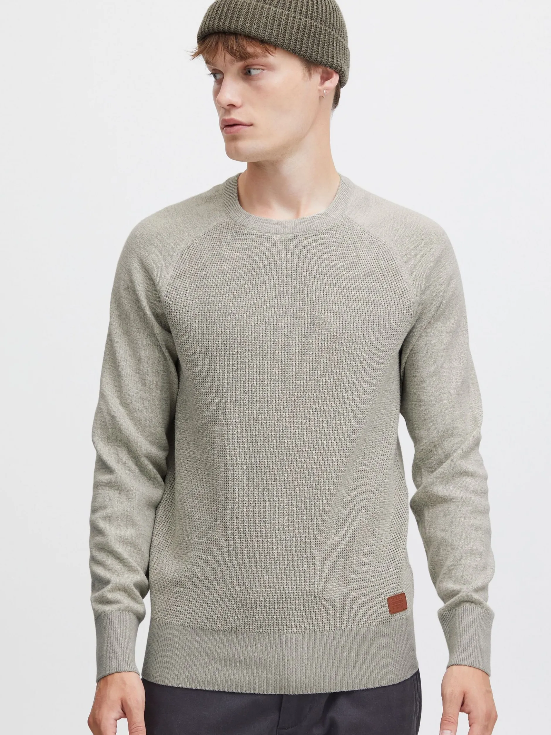 BLEND Herren Rundhalspullover - BHGandolf in grau