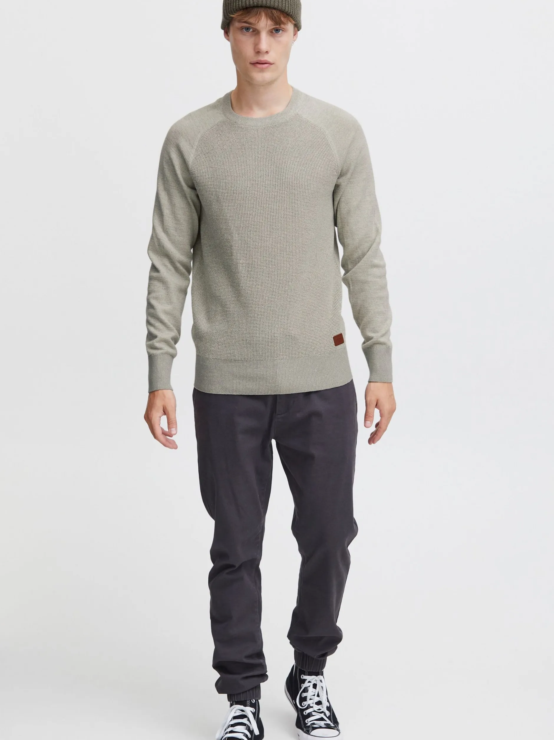 BLEND Herren Rundhalspullover - BHGandolf in grau