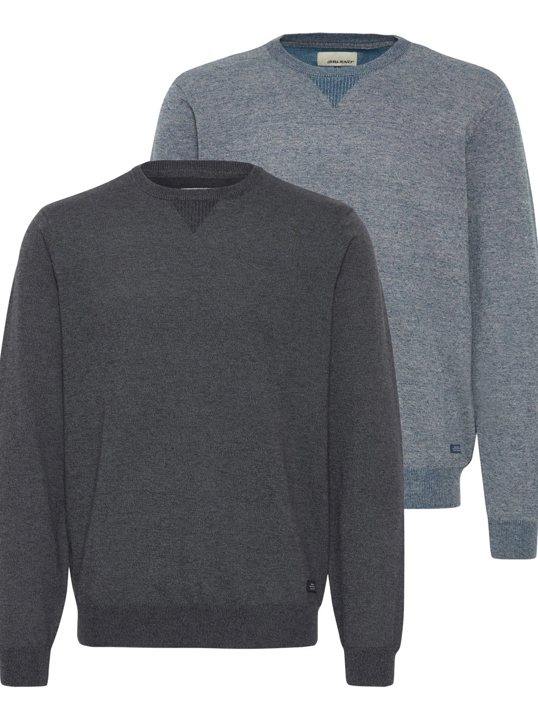 BLEND Herren Rundhalspullover - BHPullover 2er-Pack in blau