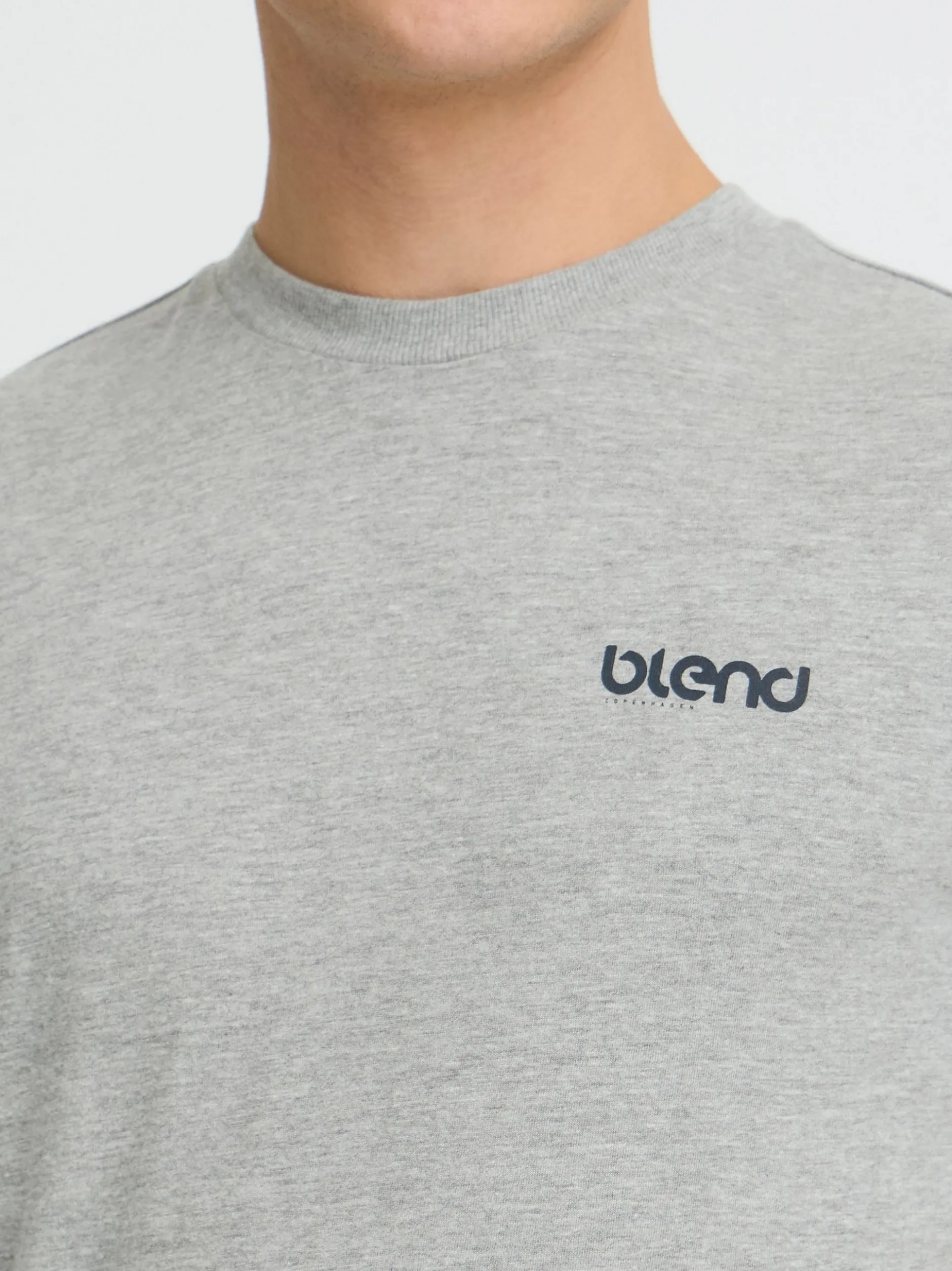 BLEND Herren Rundhalsshirt - BHFlow in grau