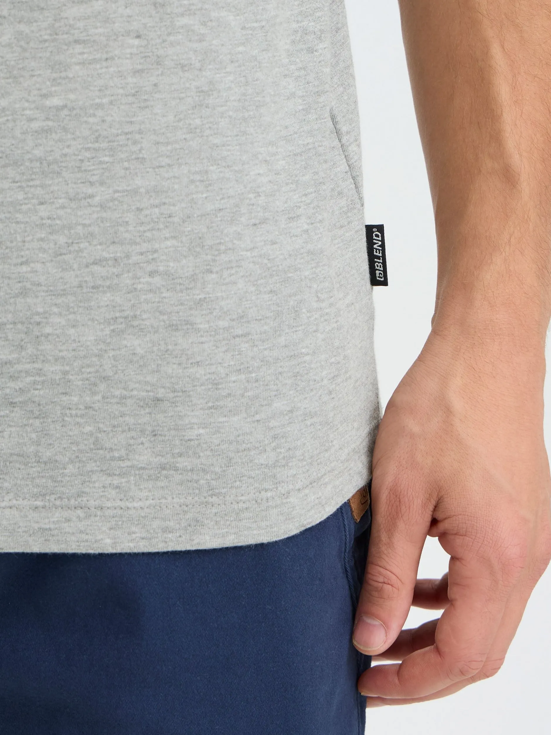 BLEND Herren Rundhalsshirt - BHFlow in grau