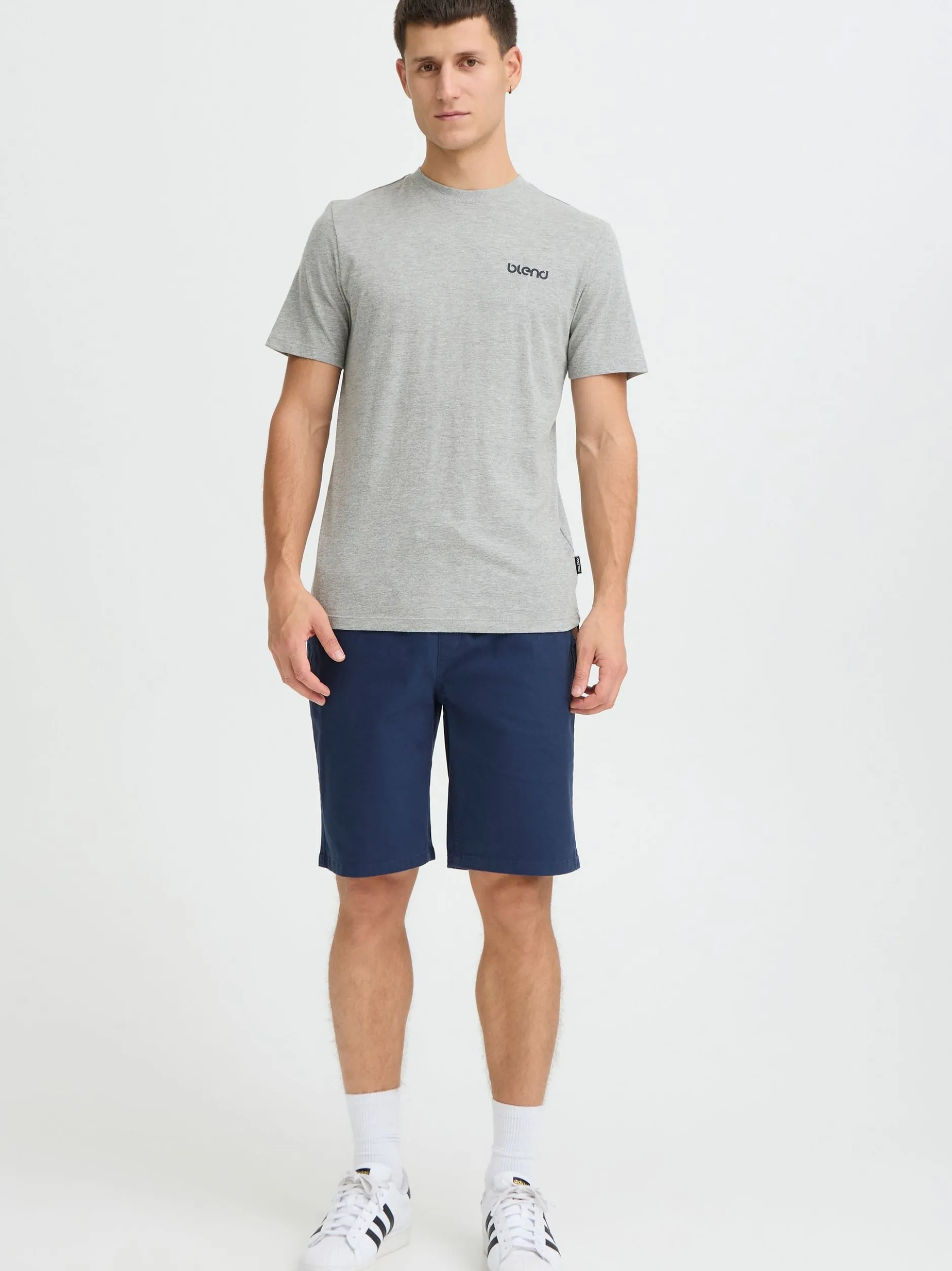 BLEND Herren Rundhalsshirt - BHFlow in grau