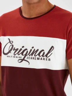 BLEND Herren Rundhalsshirt - BHNero in rot