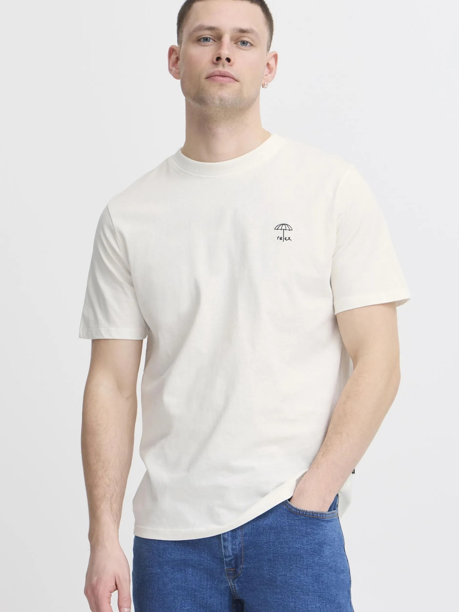 BLEND Herren Rundhalsshirt - BHJens in weiß