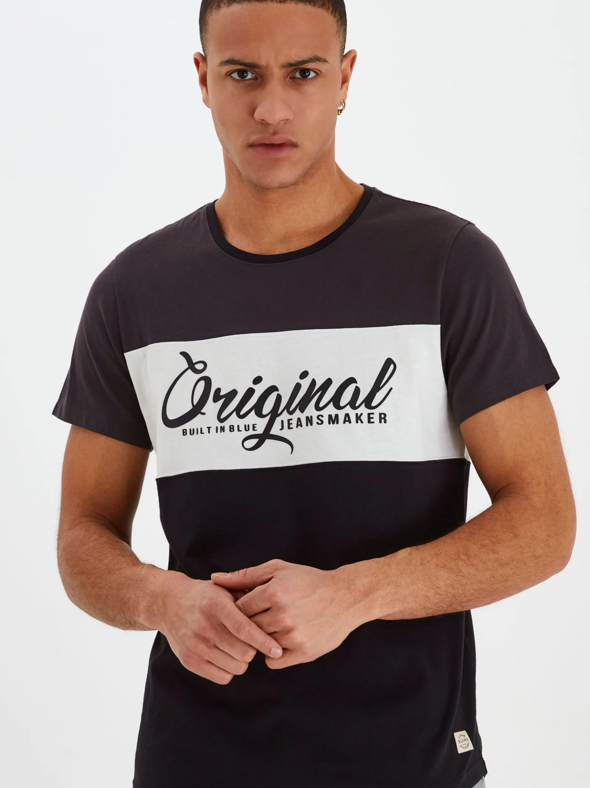 BLEND Herren Rundhalsshirt - BHNero in schwarz