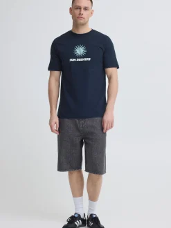 BLEND Herren Rundhalsshirt - BHKarter in blau
