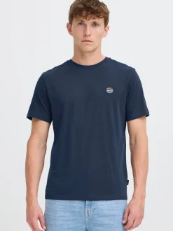 BLEND Herren Rundhalsshirt - BHEbo in blau