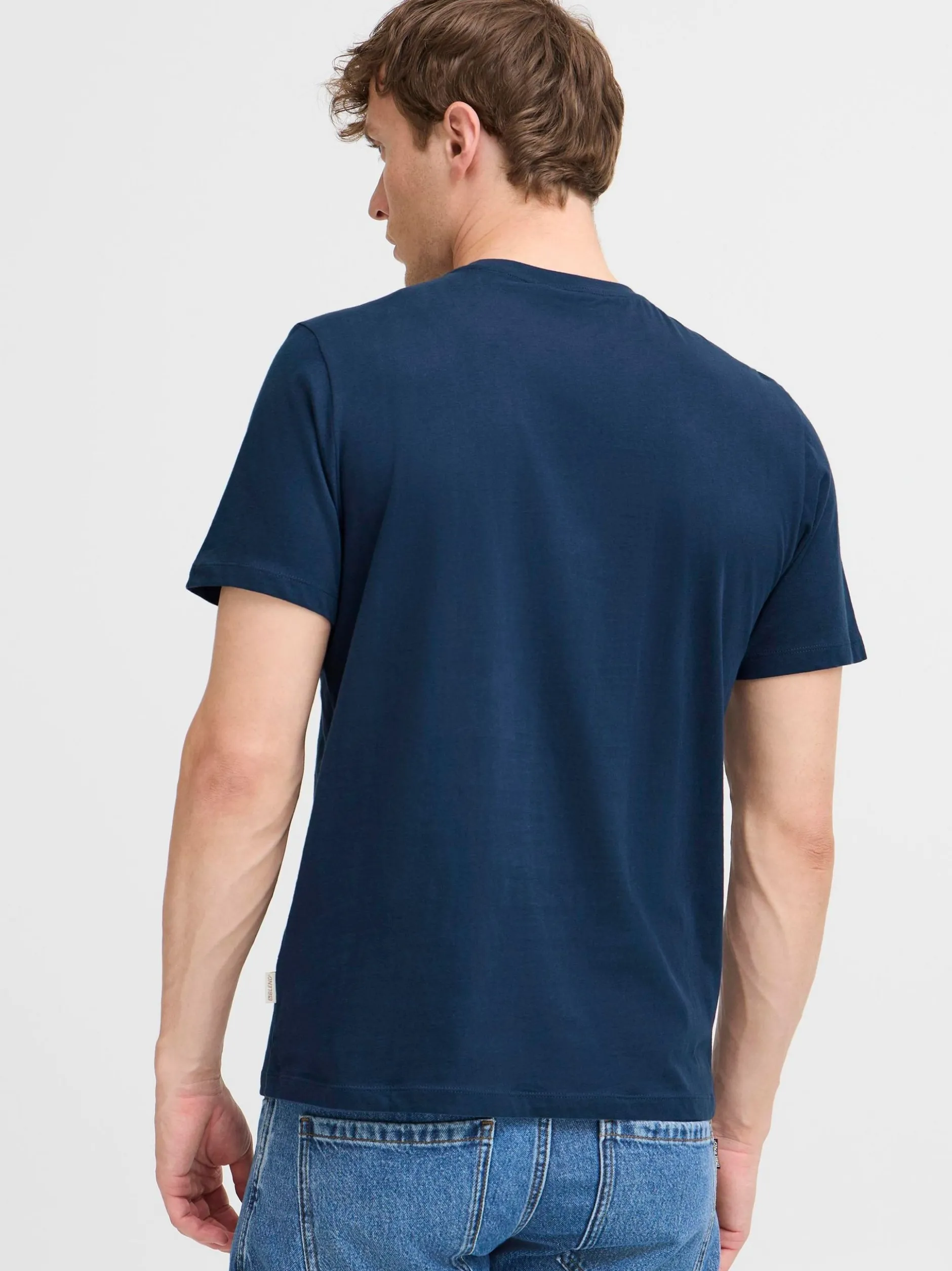 BLEND Herren Rundhalsshirt - BHEbal 2er-Pack in blau