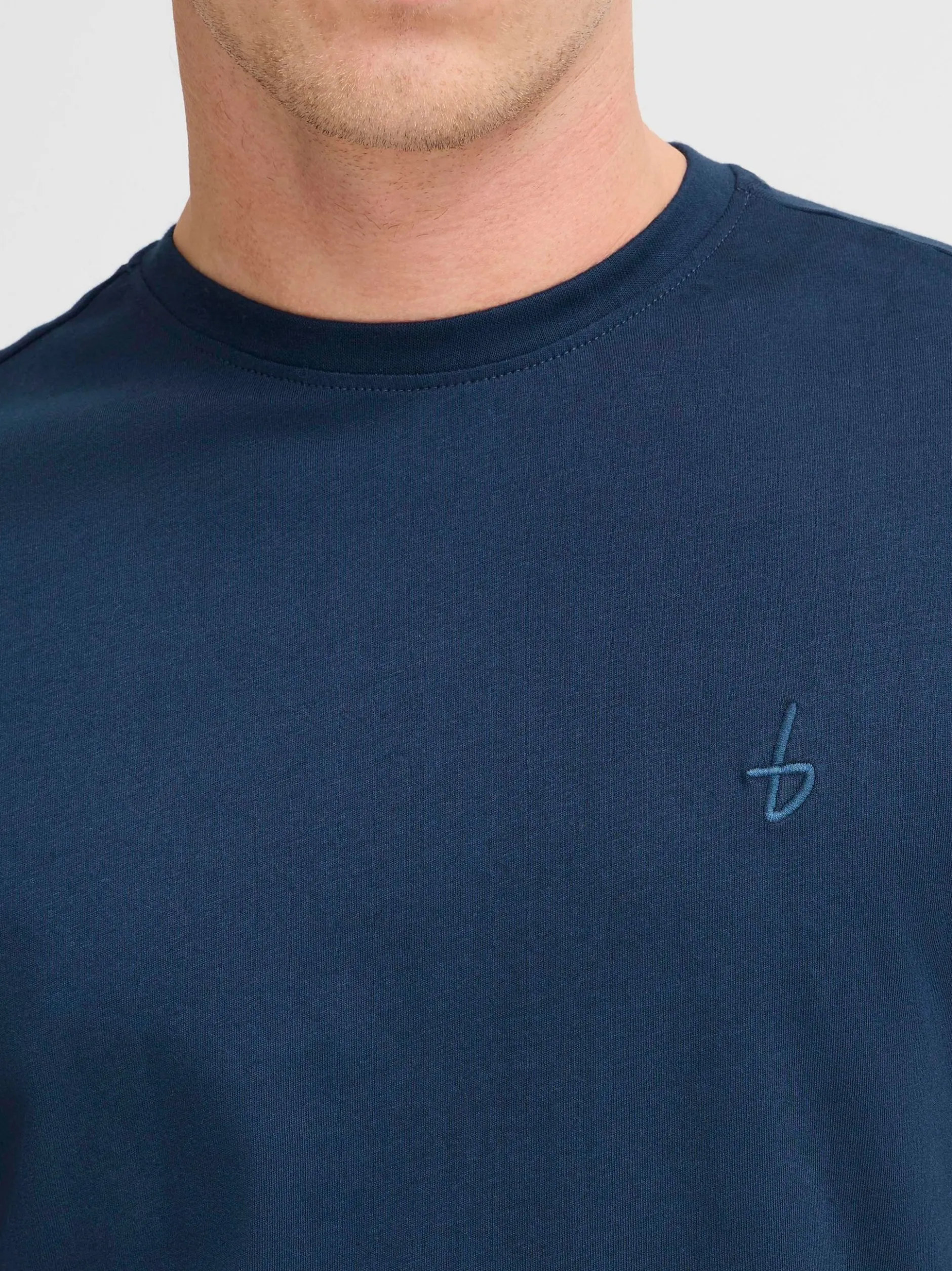 BLEND Herren Rundhalsshirt - BHEbal 2er-Pack in blau