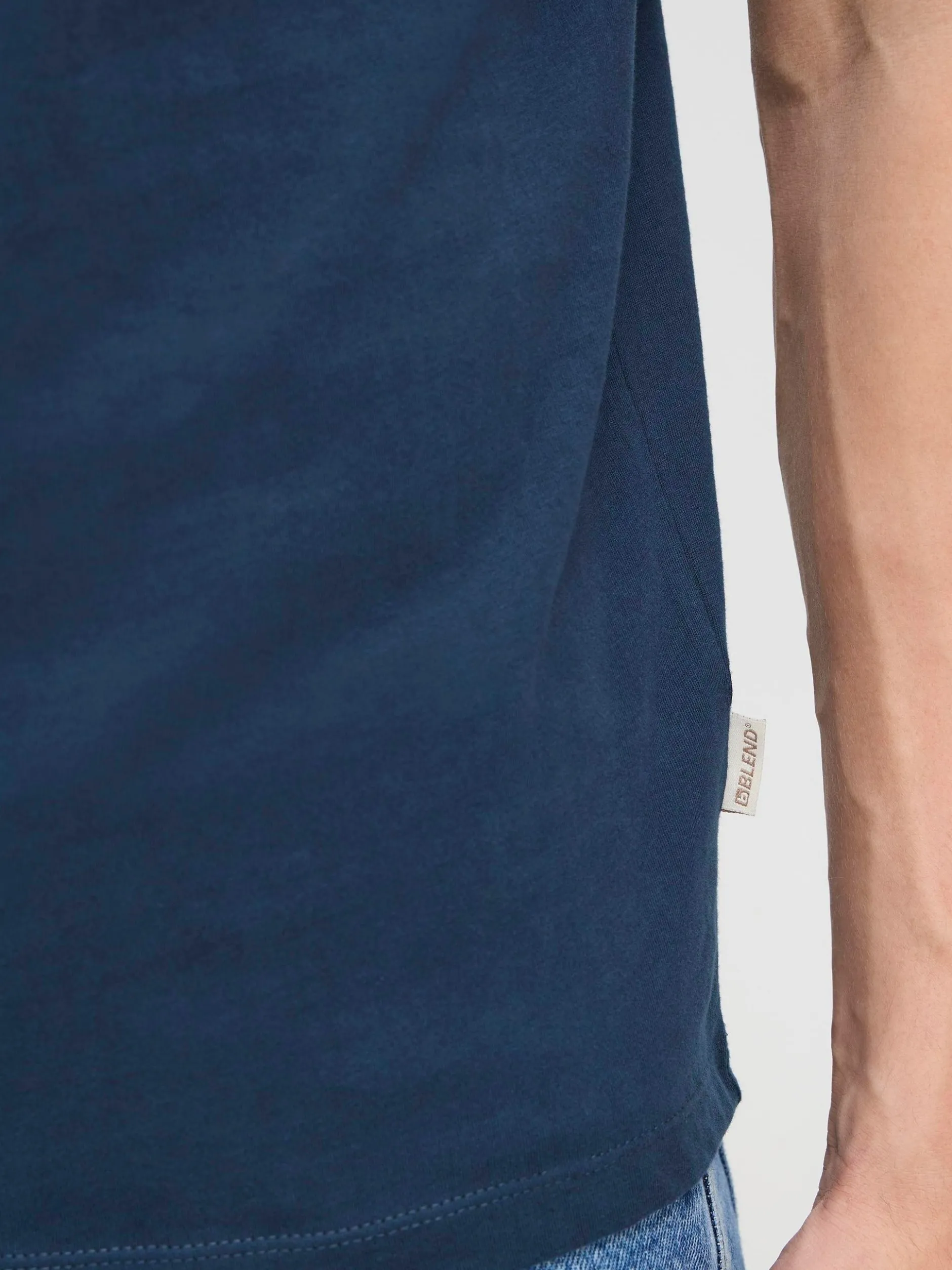 BLEND Herren Rundhalsshirt - BHEbal 2er-Pack in blau
