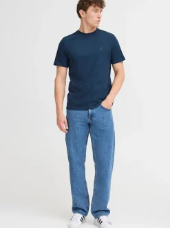 BLEND Herren Rundhalsshirt - BHEbal 2er-Pack in blau