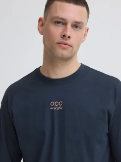 BLEND Herren Rundhalsshirt - BHKyle in blau