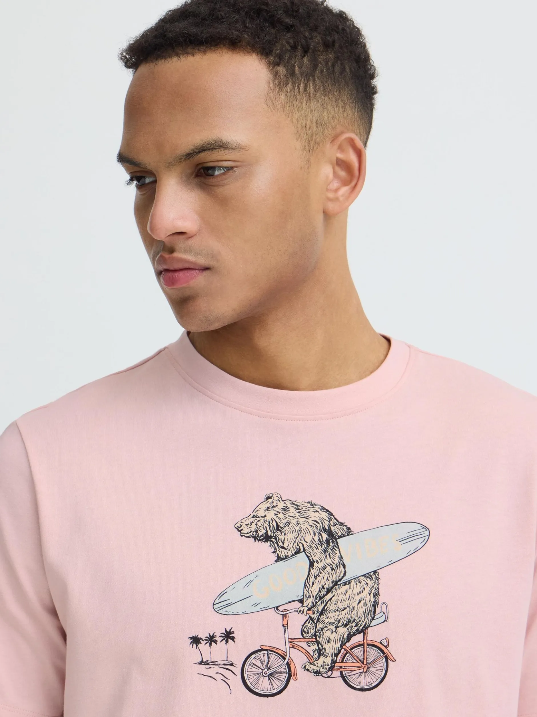 BLEND Herren Rundhalsshirt - BHKarsten in rosa