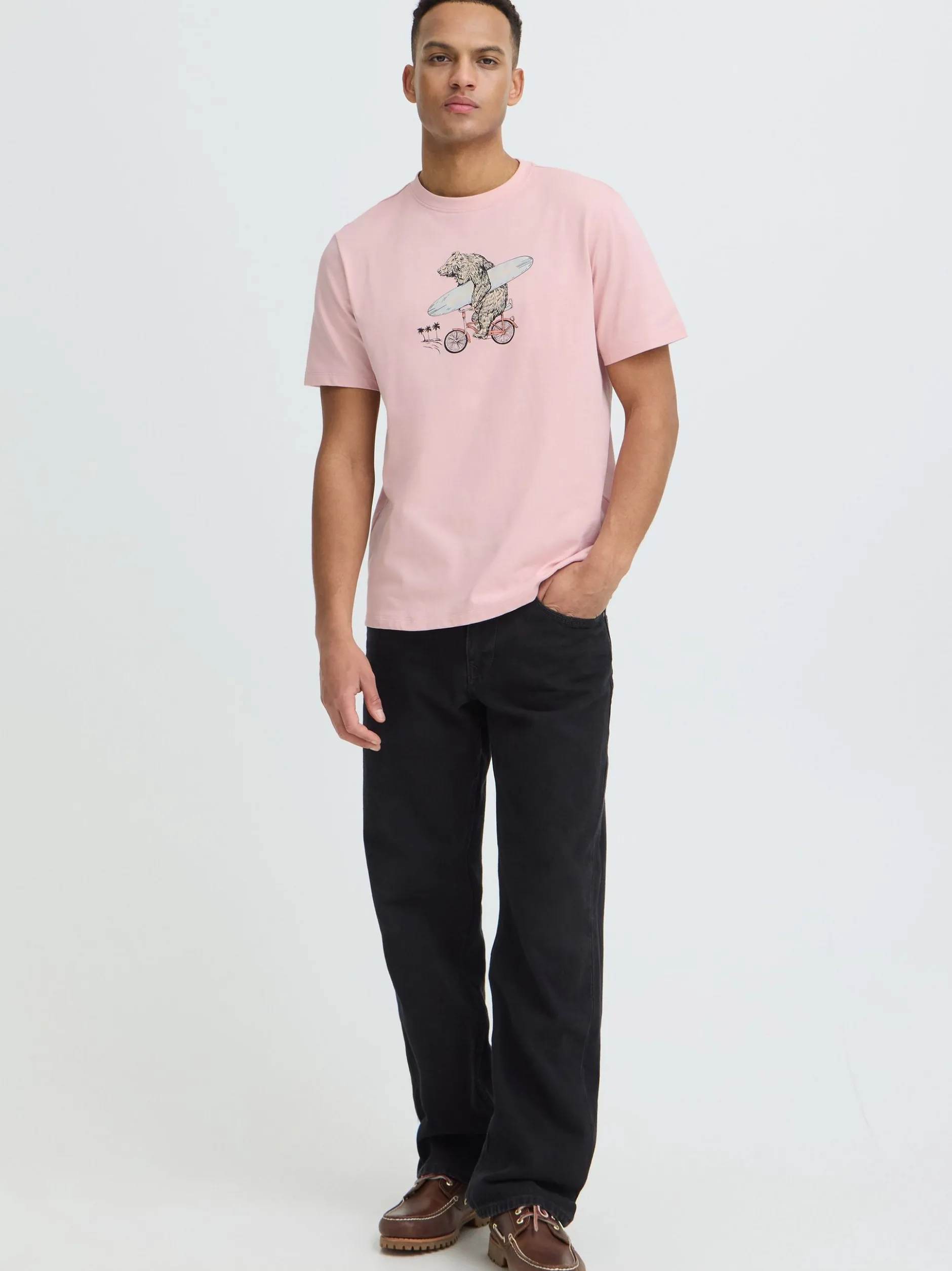 BLEND Herren Rundhalsshirt - BHKarsten in rosa