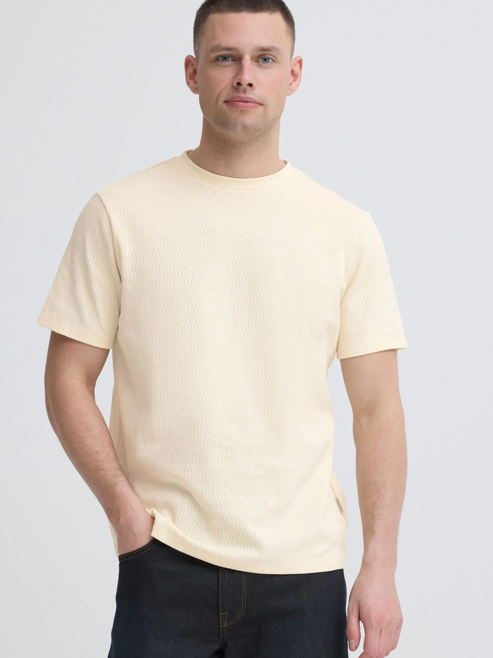 BLEND Herren Rundhalsshirt - BHEswin in beige