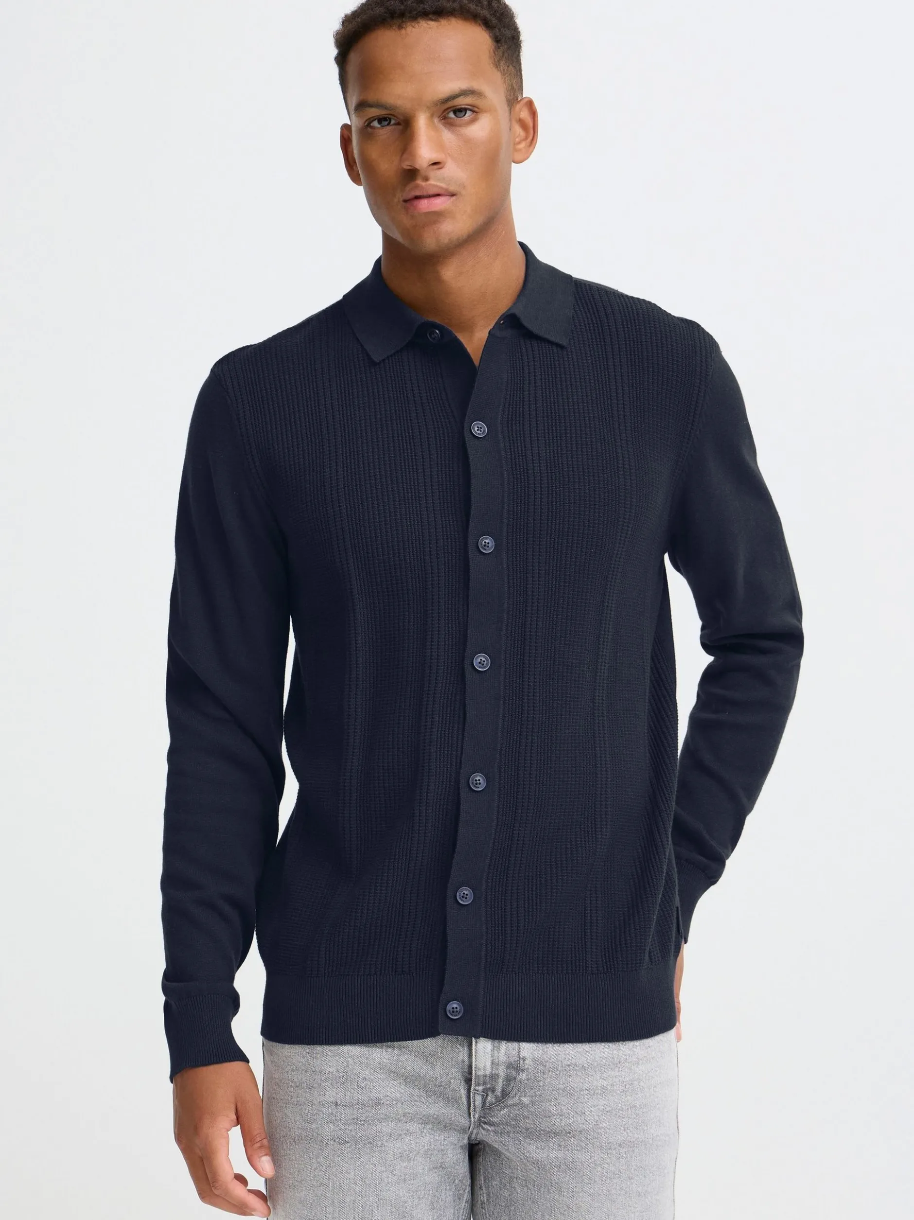 BLEND Herren Strickjacke - BHBaron in blau