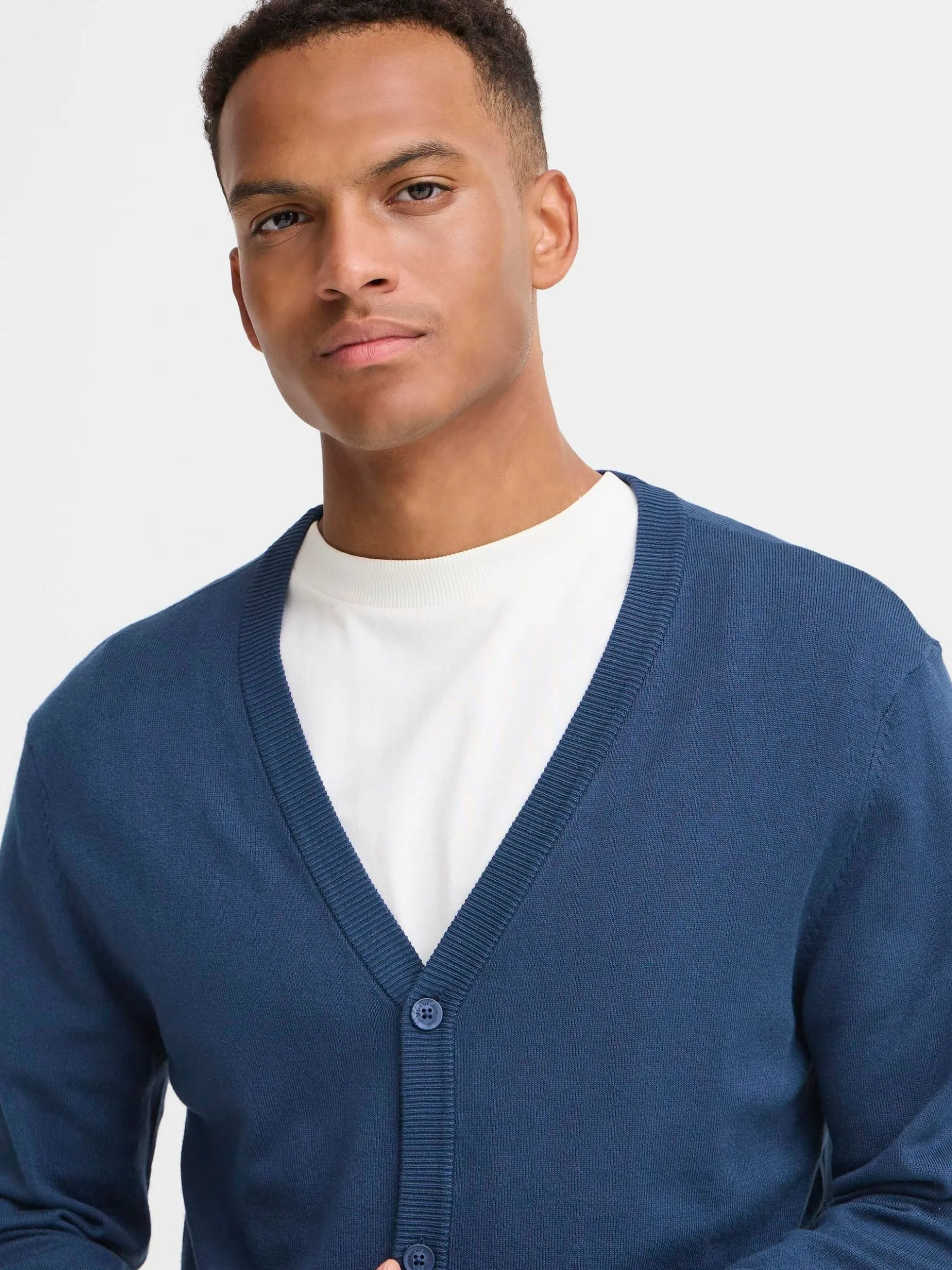BLEND Herren Strickjacke - BHDan in blau