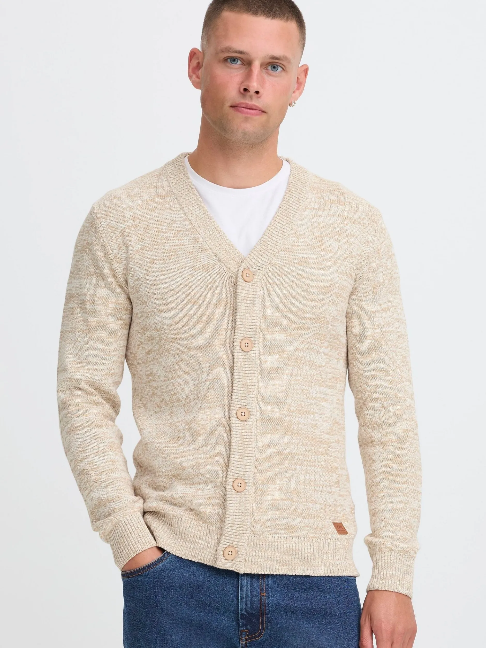 BLEND Herren Strickjacke - BHDamon in beige