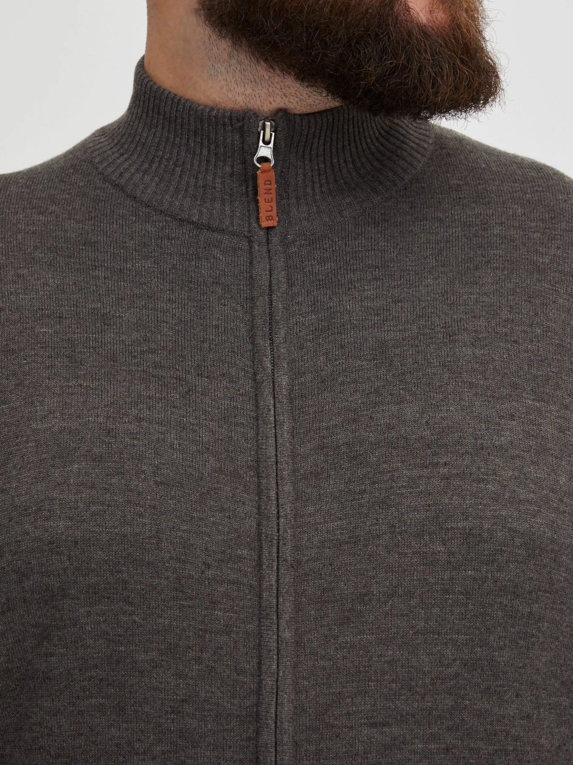 BLEND Herren Strickjacke - BHNorman Big & Tall in anthrazit