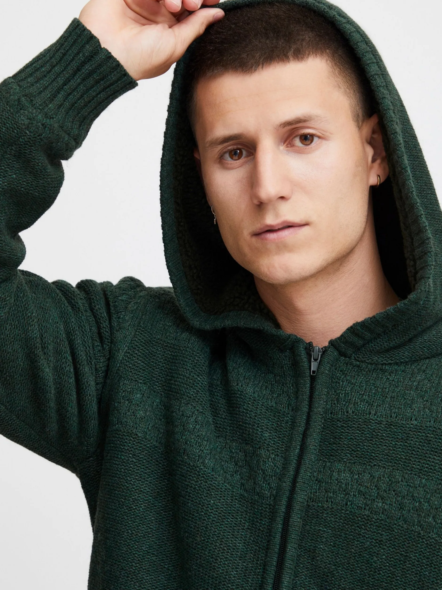 BLEND Herren Strickjacke - BHPullover in grün