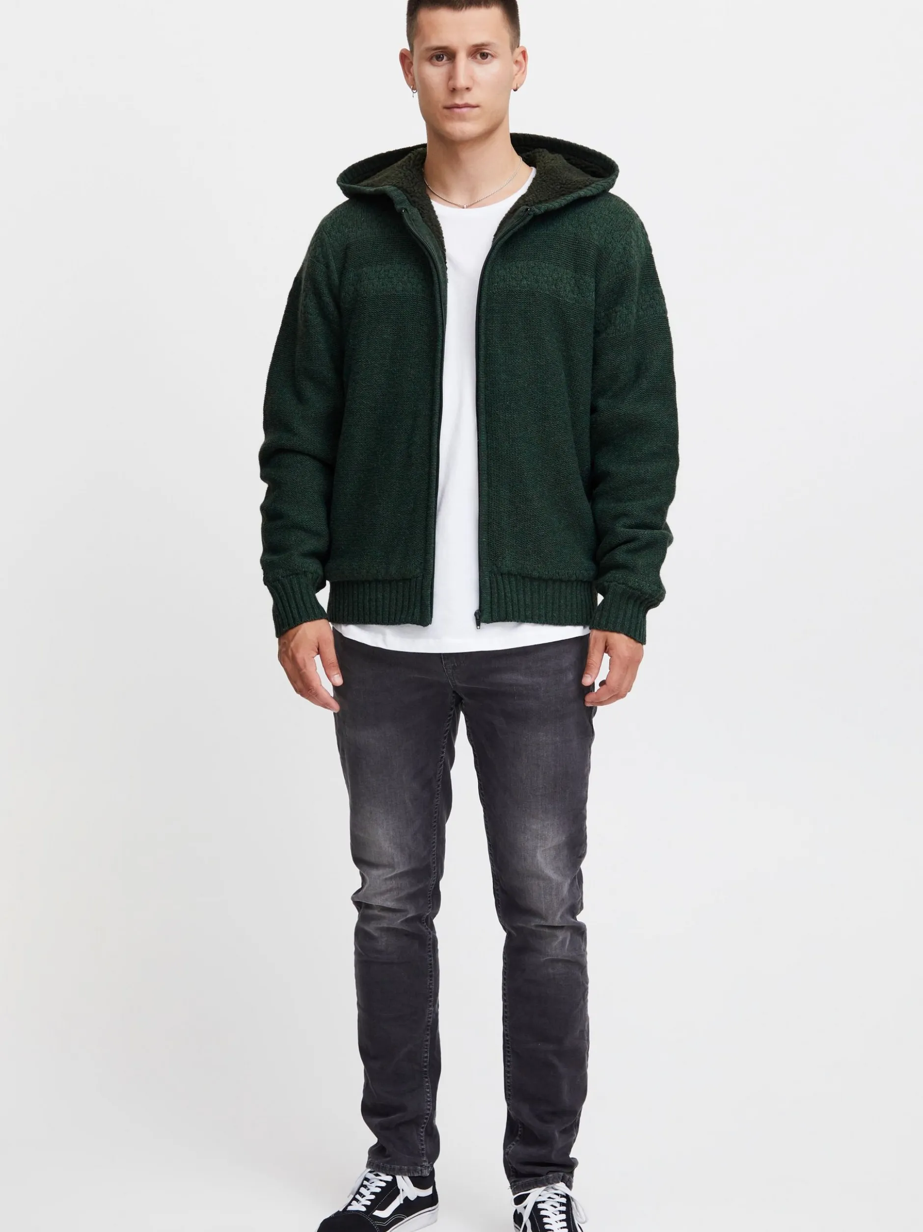 BLEND Herren Strickjacke - BHPullover in grün