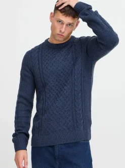 BLEND Herren Strickpullover - BHPullover in blau