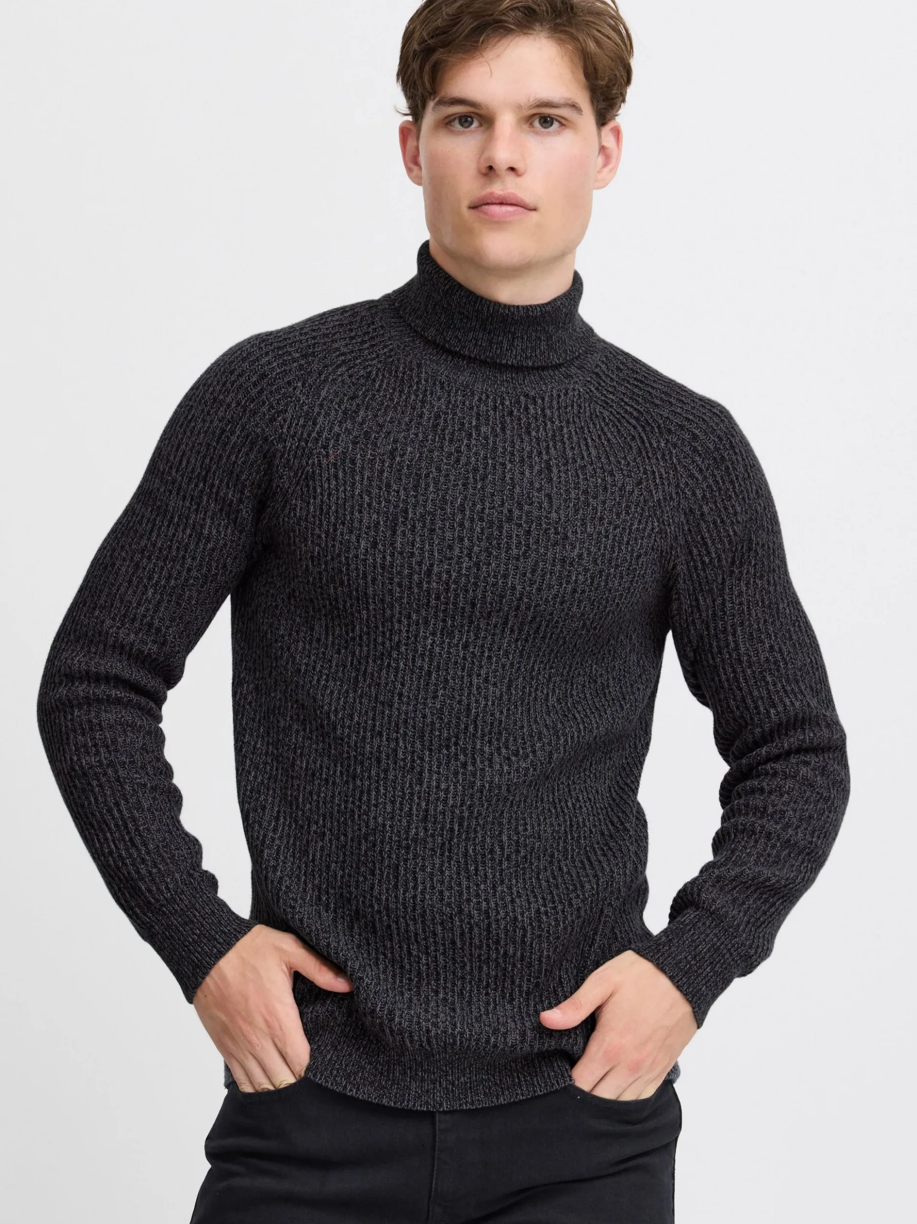 BLEND Herren Strickpullover in schwarz