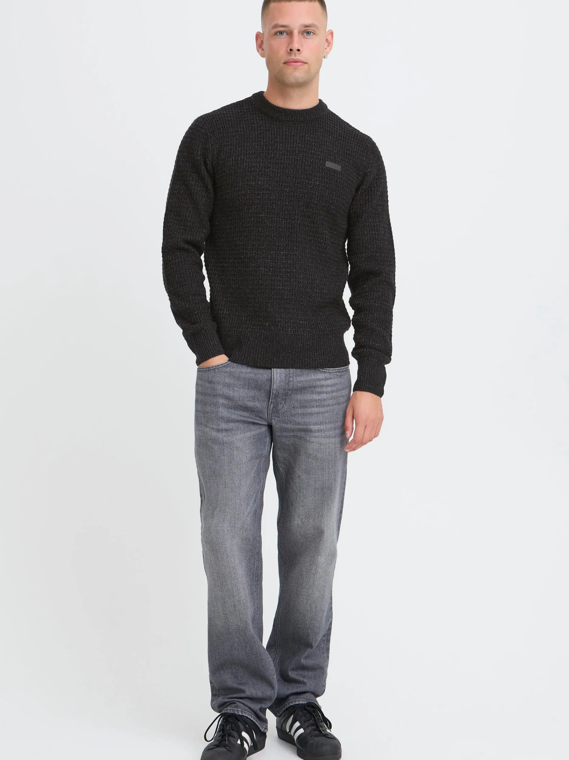 BLEND Herren Strickpullover - BHPattax in anthrazit