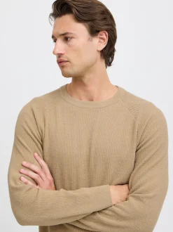 BLEND Herren Strickpullover in beige