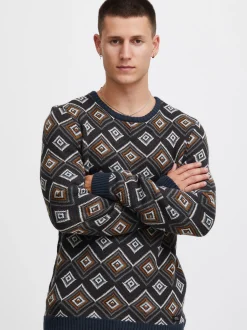 BLEND Herren Strickpullover - BHPullover in blau