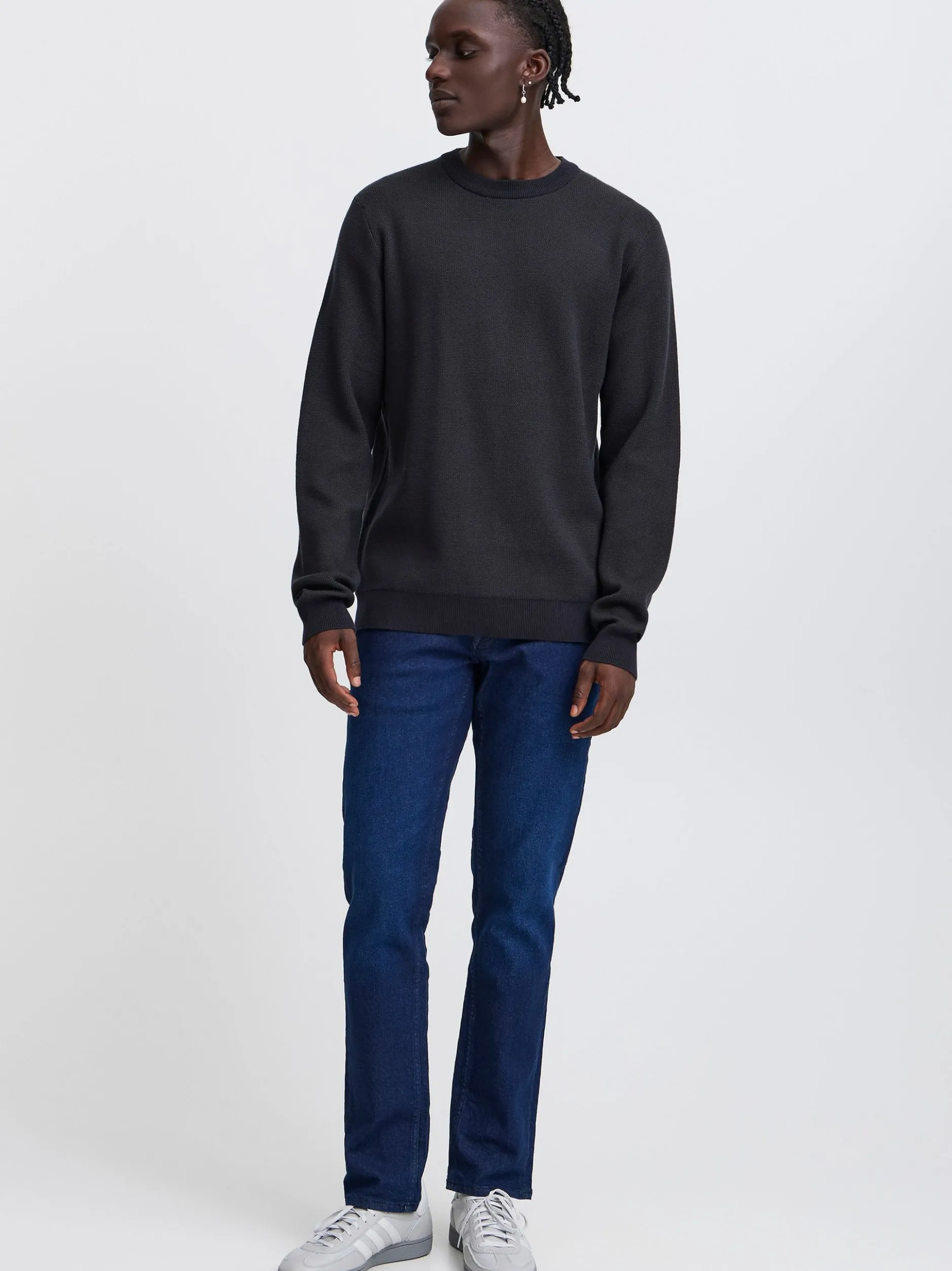 BLEND Herren Strickpullover in schwarz