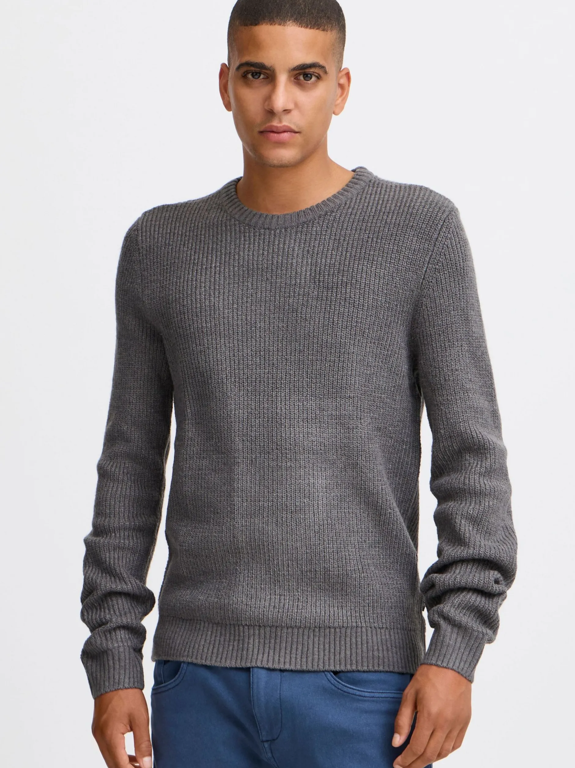 BLEND Herren Strickpullover - BHPullover in grau